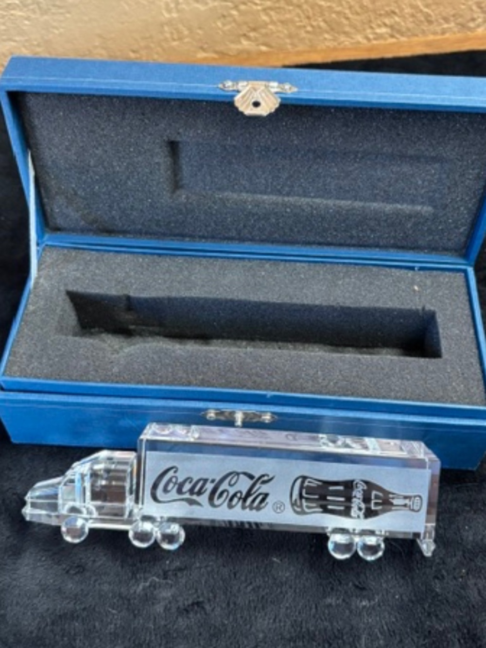 Coca Cola Highly Collectible CRYSTAL Semi Truck- In original Box